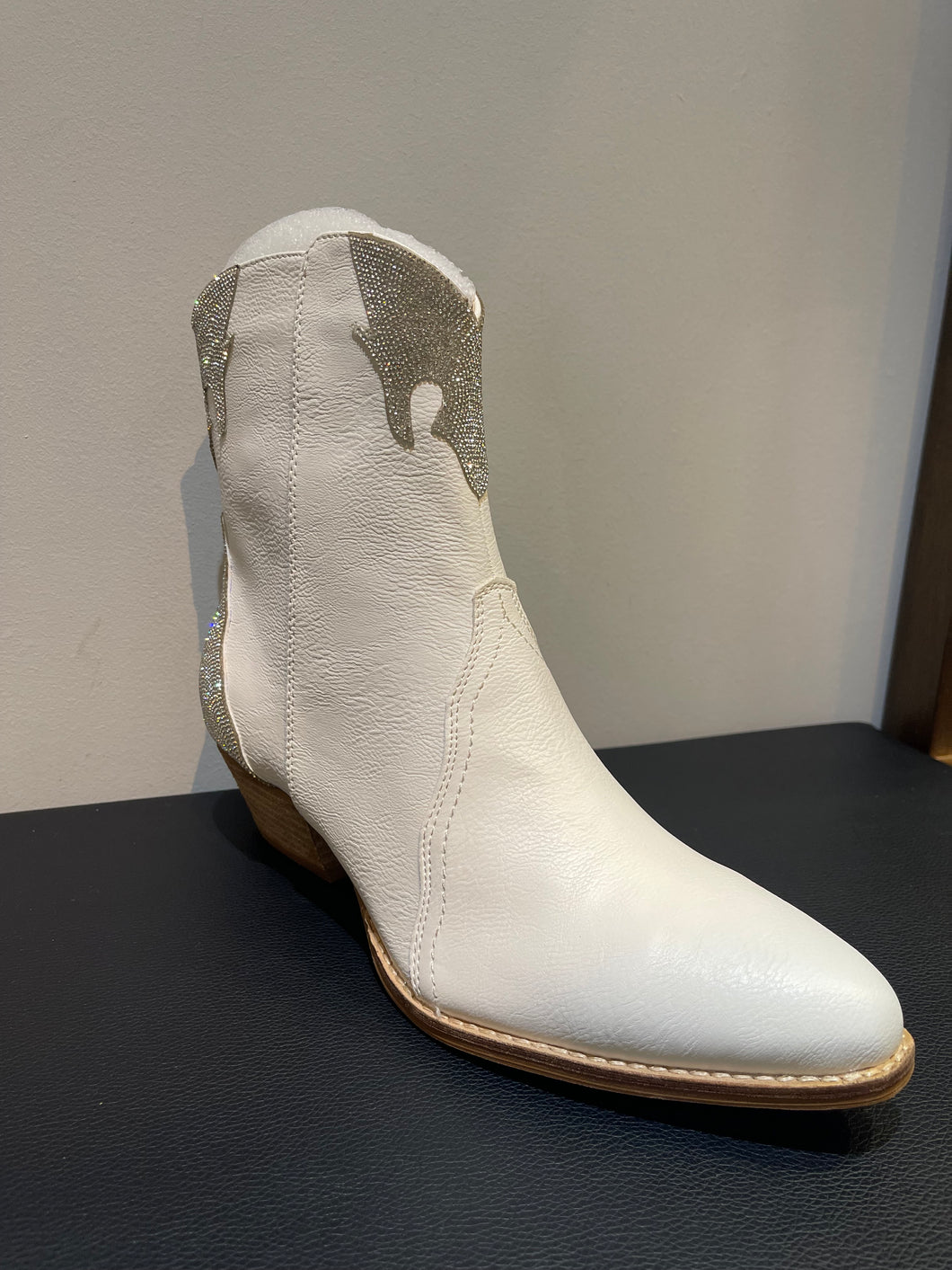 Harper White Rhinestone Western Boots