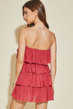 Load image into Gallery viewer, Chloe Ruffle Tube Romper Red
