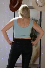 Load image into Gallery viewer, Dusty Mint Beautiful Day Reversible Ribbed Cropped Tank by LuvLeigh Apparel
