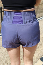 Load image into Gallery viewer, Purple Running Around High Waisted Athletic Shorts by LuvLeigh Apparel
