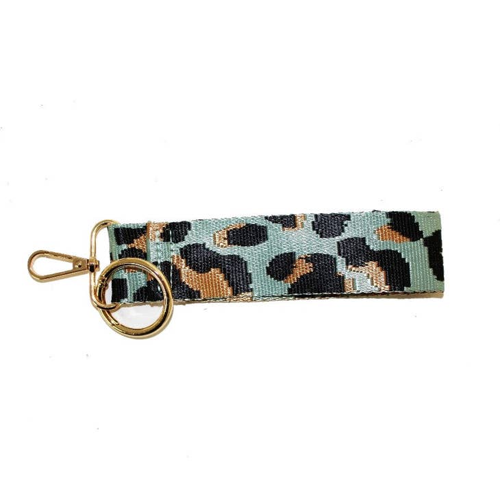 Harper Mint Leopard Wristband Keychain