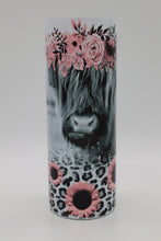 Load image into Gallery viewer, Highland Cow Pink Flowers Tumbler
