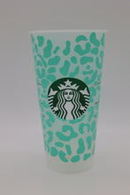Load image into Gallery viewer, Teal Leopard Print Cold Cup
