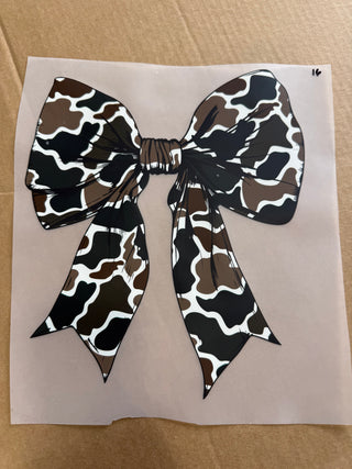 Camo Bow DTF Print