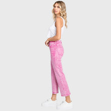 Load image into Gallery viewer, Jenna Acid Pink High Rise Slim Wide Leg Jeans
