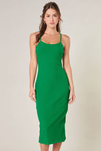 Load image into Gallery viewer, Kingston Green Ribbed Knit Cami Midi Dress
