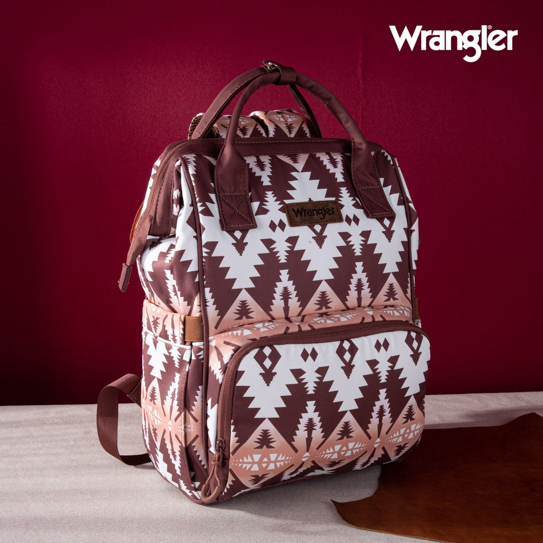 Wrangler Aztec Printed Callie Backpack - Brown