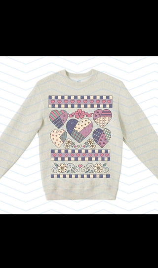 Vintage Hearts Graphic Top