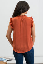 Load image into Gallery viewer, Reese Ruffle Collar Rust Top
