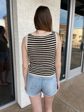 Load image into Gallery viewer, Meredith Striped Knit Top Black
