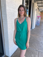 Load image into Gallery viewer, Rosa V-Neck Strappy Cross Back Dress Green
