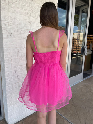 Olivia Mini Dress Hot Pink