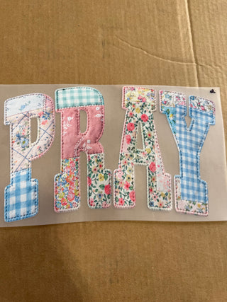 Patchwork Pray DTF Print