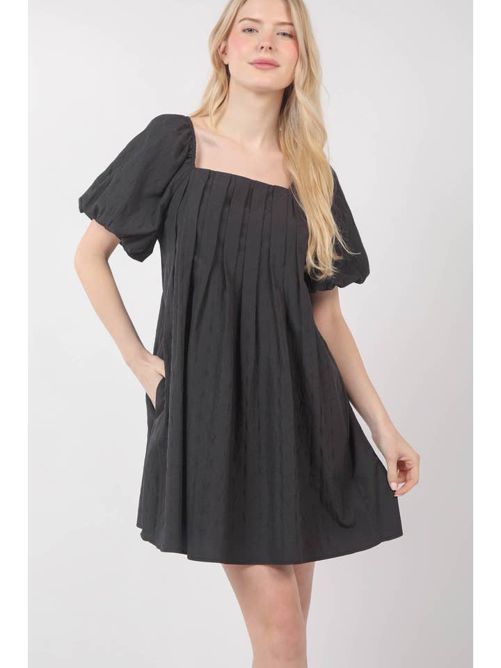 Syd Puff Sleeve Mini Dress Black