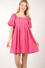 Load image into Gallery viewer, Syd Puff Sleeve Mini Dress Pink
