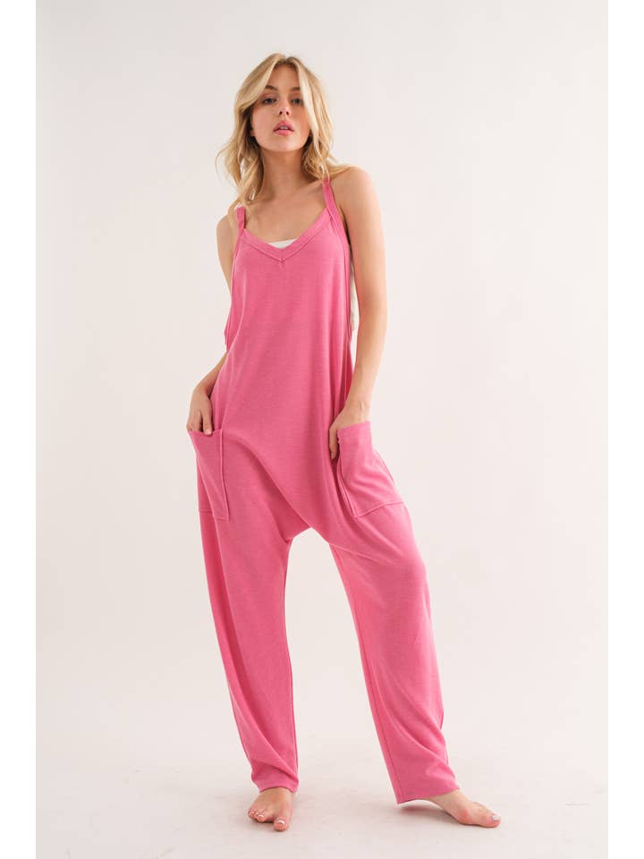 Ella Jumpsuit with Pockets Pink
