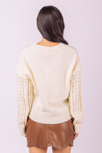 Load image into Gallery viewer, Violet Cable Knit Sweater Cream
