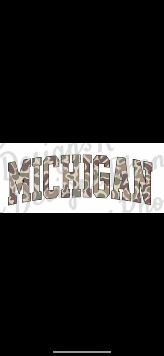 Michigan Camo Graphic Top