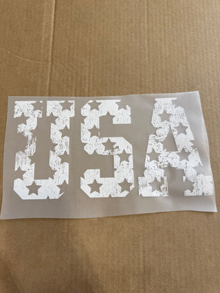 USA with stars (off white color) DTF Print