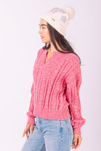 Load image into Gallery viewer, Violet Cable Knit Sweater Pink
