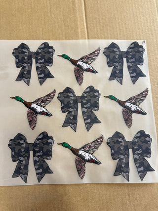 Camo Bow with Ducks DTF Print