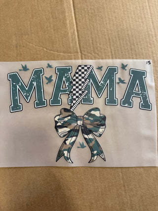 Camo Mama with Bow DTF Print