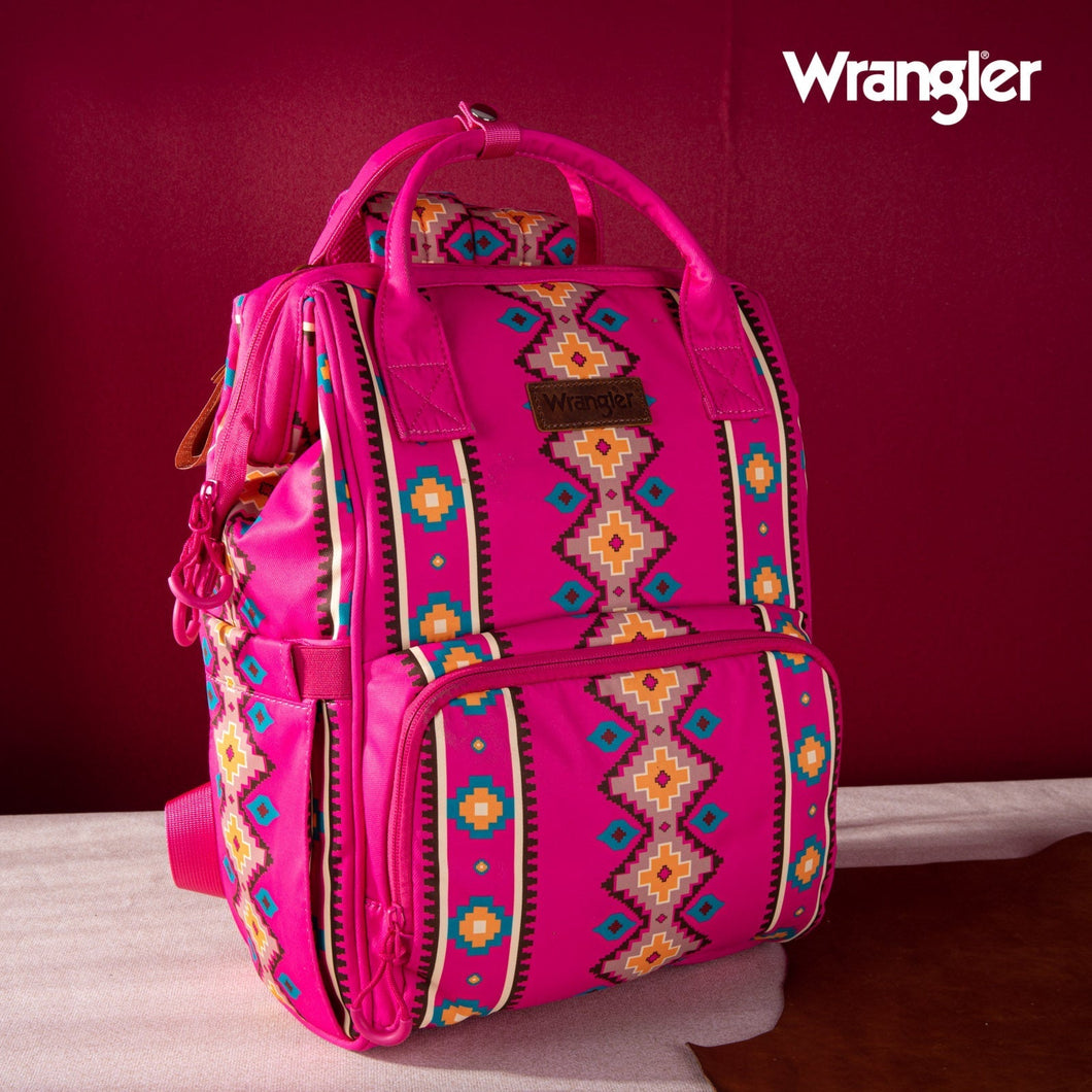 Wrangler Aztec Printed Callie Backpack - Hot Pink