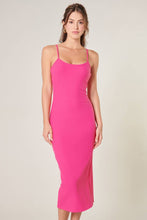Load image into Gallery viewer, Kingston Fuschia Ribbed Knit Cami Midi Dress
