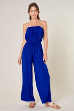 Load image into Gallery viewer, Ayanna Tube Wide Leg Jumpsuit Blue
