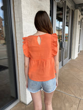 Load image into Gallery viewer, Dixie Babydoll Top Orange
