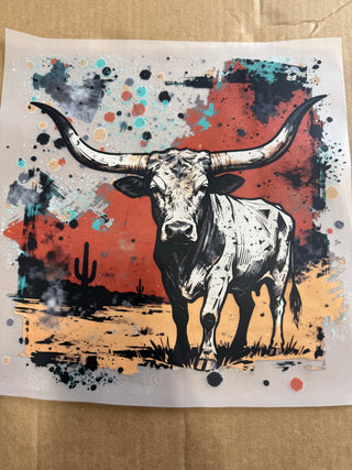 Longhorn Cow DTF Print