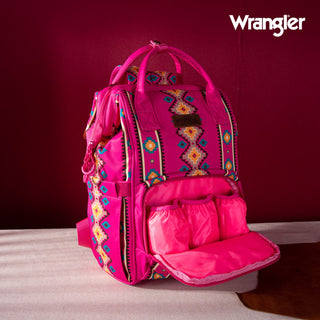 Wrangler Aztec Printed Callie Backpack - Hot Pink