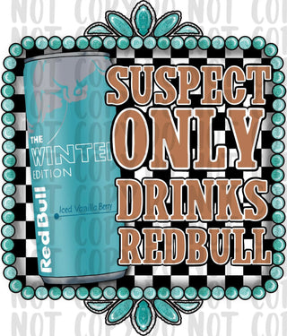 Suspect Only Drinks Redbull Graphic Top