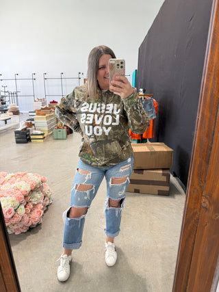 Jesus Love Me Camo Hoodie