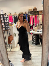 Load image into Gallery viewer, Phoebe Satin Ruffled Asymmetrical Hem Cami Maxi Dress
