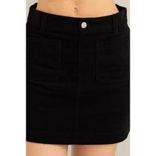 Load image into Gallery viewer, Jessie Corduroy Mini Skirt Black
