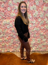 Load image into Gallery viewer, Harper Faux Leather Leggings Fit Pants Chocolate

