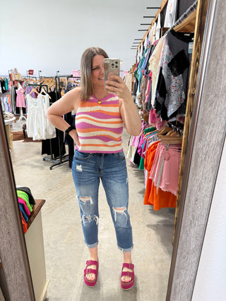 Wavy Knit Top
