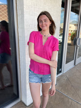 Load image into Gallery viewer, Casey Floral Lace Woven Top Pink
