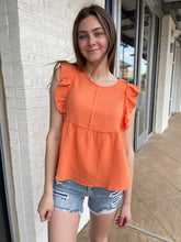 Load image into Gallery viewer, Dixie Babydoll Top Orange
