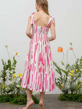 Load image into Gallery viewer, Trinity Tiered Midi Dress Fuscia
