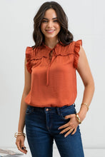 Load image into Gallery viewer, Reese Ruffle Collar Rust Top

