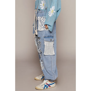 Miami Crochet Patches Distress Jogger