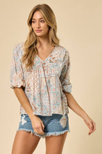 Load image into Gallery viewer, Addison Paisley Peasant Blouse
