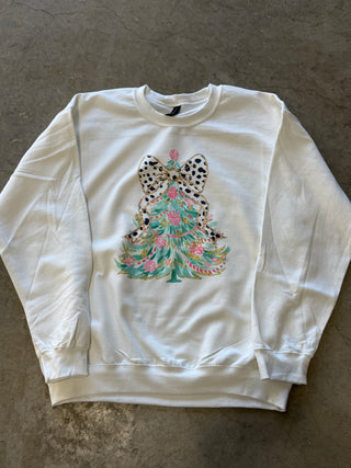 Christmas Tree W/Spotted Bow Graphic Top