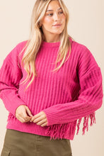 Load image into Gallery viewer, Sadie Fringe Sweater Pink
