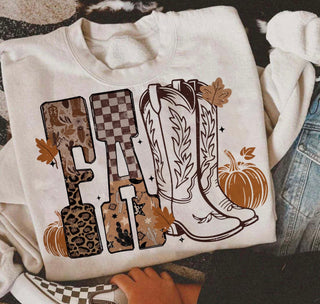 Fall Western Graphic Top