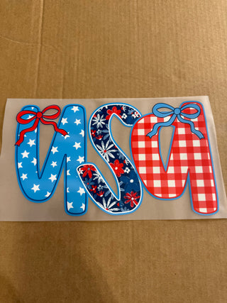 USA red checkered DTF Print