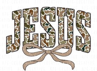 Camo Jesus Graphic Top