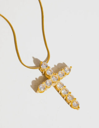 Raven 18k gold Cross Necklace